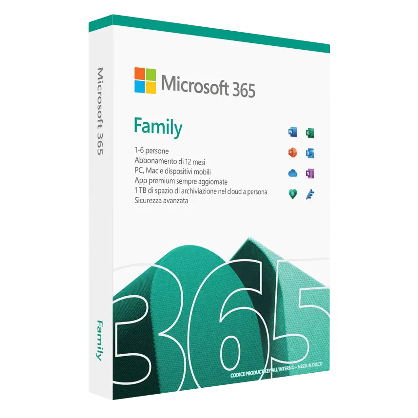 Microsoft 365 Family - Licenza Digitale Ufficiale - Licenzapol